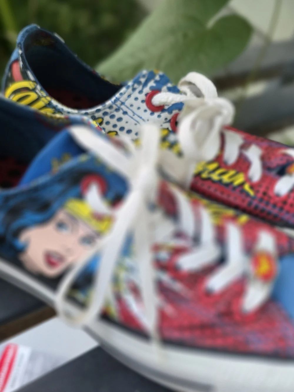 Converse Women/Men Wonder Woman Graphic Sneakers in Red, Blue & White